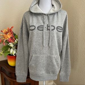 Bebe Rhinestone Studded Pullover Hoodie